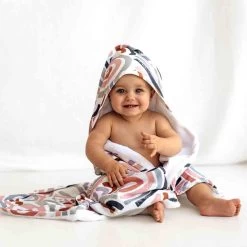 Snuggle Hunny Organic Hooded Baby Towel Rainbow Baby