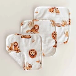Snuggle Hunny Organic Wash Cloths 3 Pack Lion