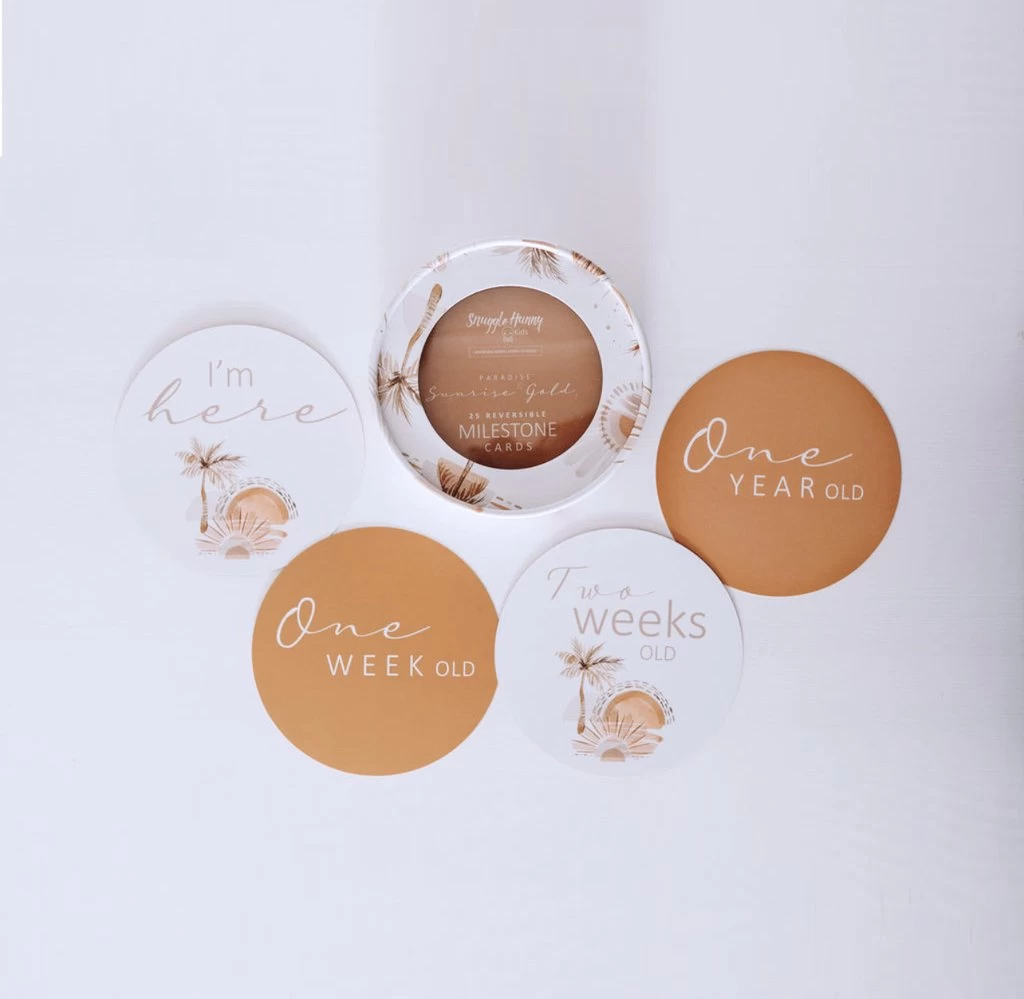 Snuggle Hunny Reversible Milestone Cards Paradise