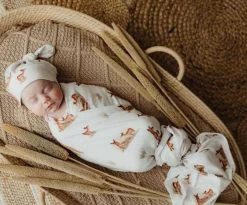 Snuggly Jacks Jersey Wrap & Beanie Set Fawn