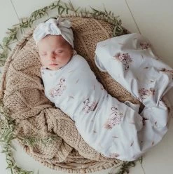 Snuggly Jacks Jersey Wrap & Topknot Set Swan