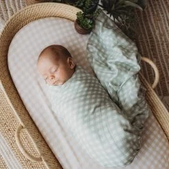 Snuggly Jacks Organic Muslin Wrap Sage Gingham